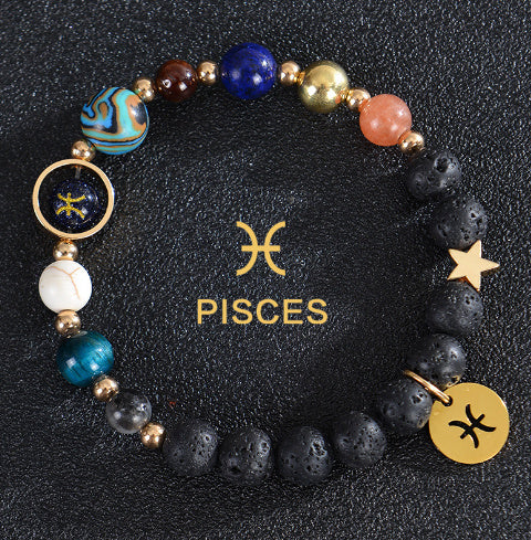 Brand Frosted Stone Beaded Bracelet Eight Planets Exclusive