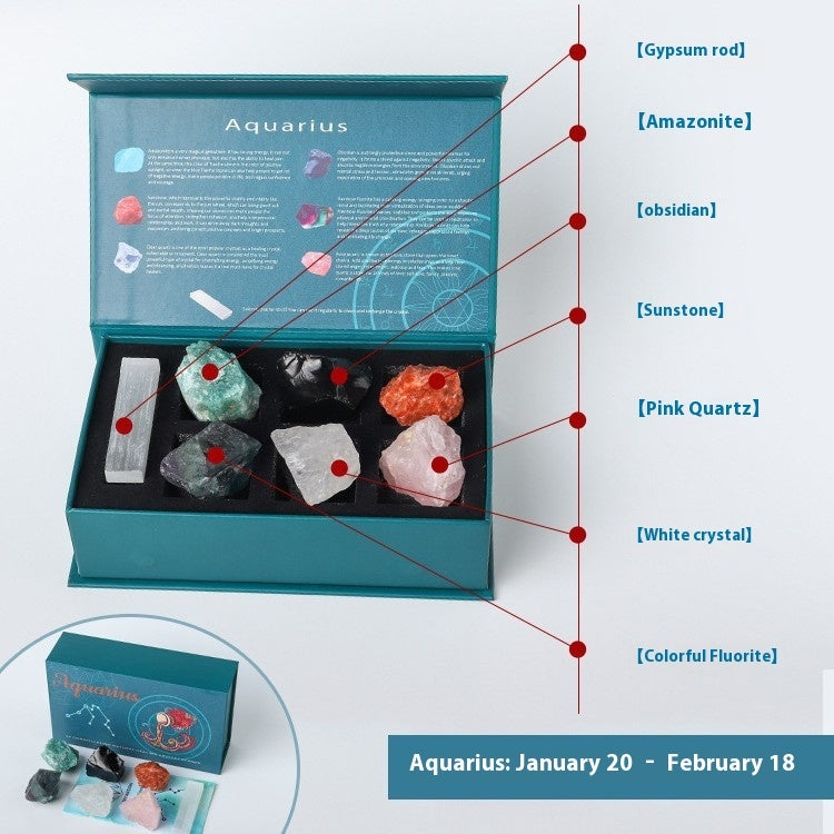 Twelve Constellation Natural Crystal Stone Suit Box