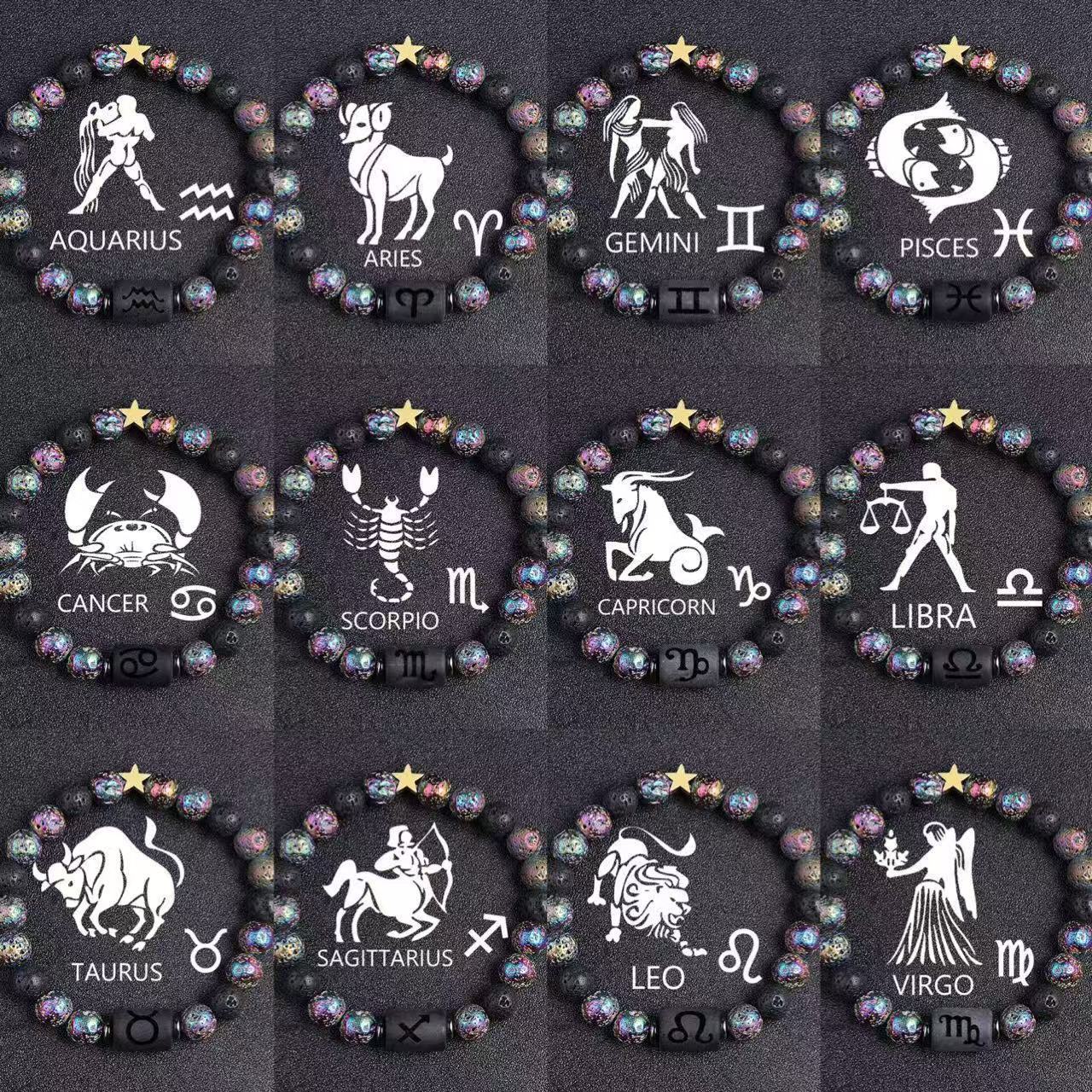 Premium Beaded Bracelet Zodiac Natural Stone Unisex Gift