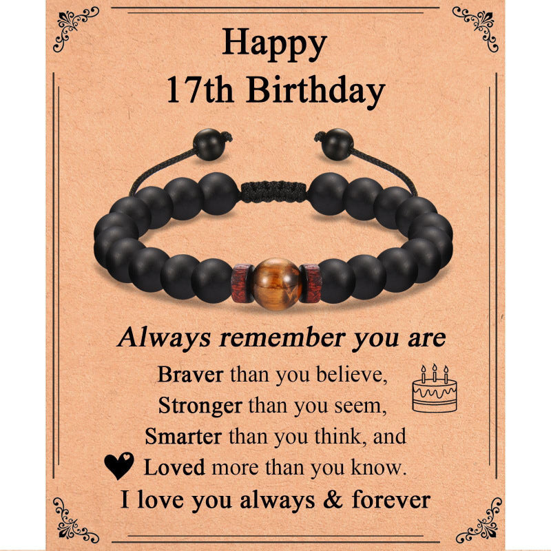 Premium Tigereye Woven Bracelet with Spacer Bead for Teens