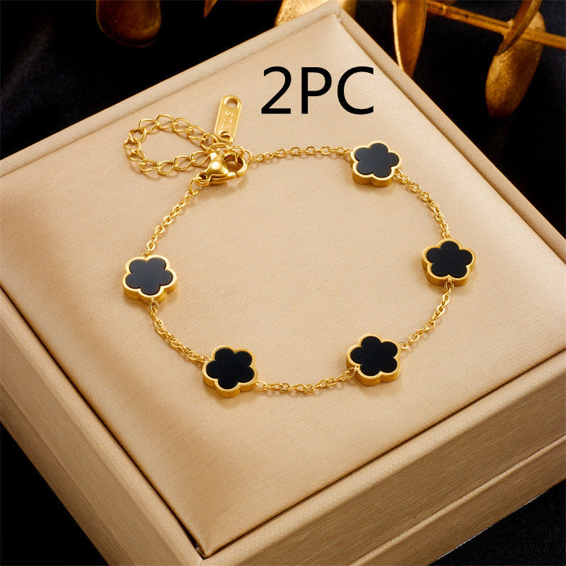 Brand Gold Bracelet Elite Floral Green Drop Gum Motif
