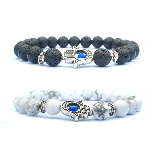 Bergamot Evil Eye Stone Bracelet Limited Silver Alloy