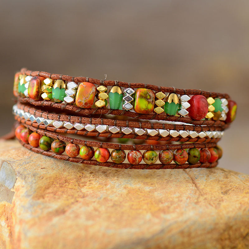 Circles Purple Emperor Bracelet Natural Stone for Women