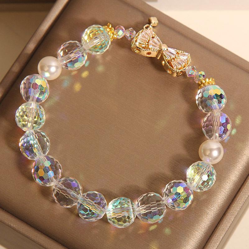 Internet Celebrity Austrian Colorful White Crystal Bracelet For Women