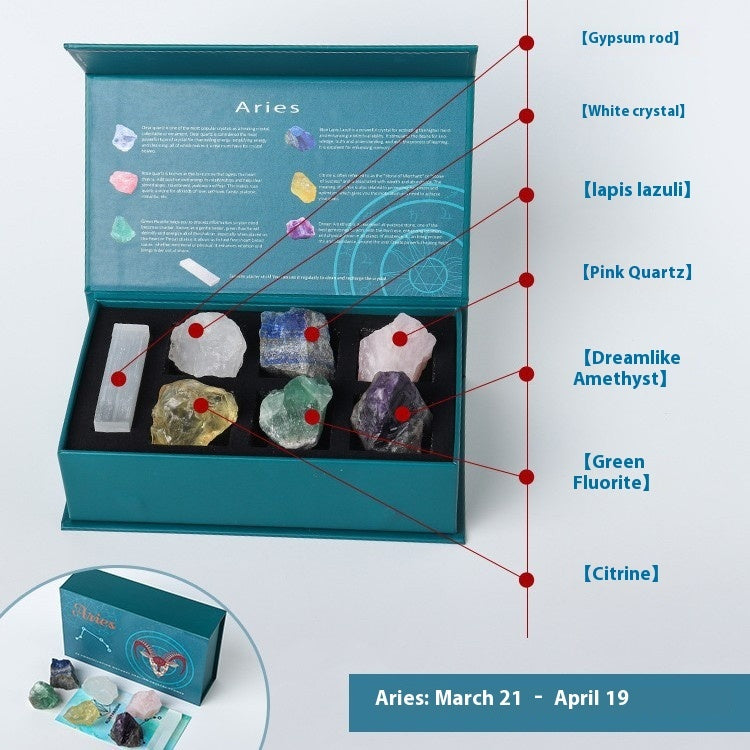 Twelve Constellation Natural Crystal Stone Suit Box