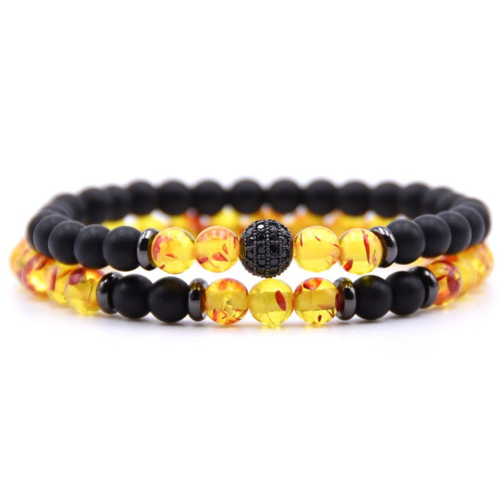 Brand Boutique Micro Inlaid Zircon Bracelet 6mm Beads