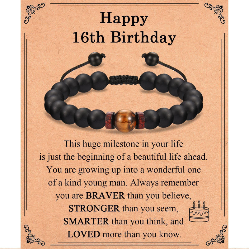 Premium Tigereye Woven Bracelet with Spacer Bead for Teens