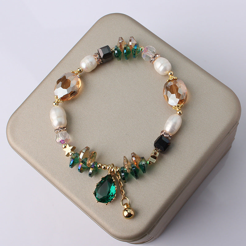 Brand Pearl Crystal Stitching Bracelet Signature Edition