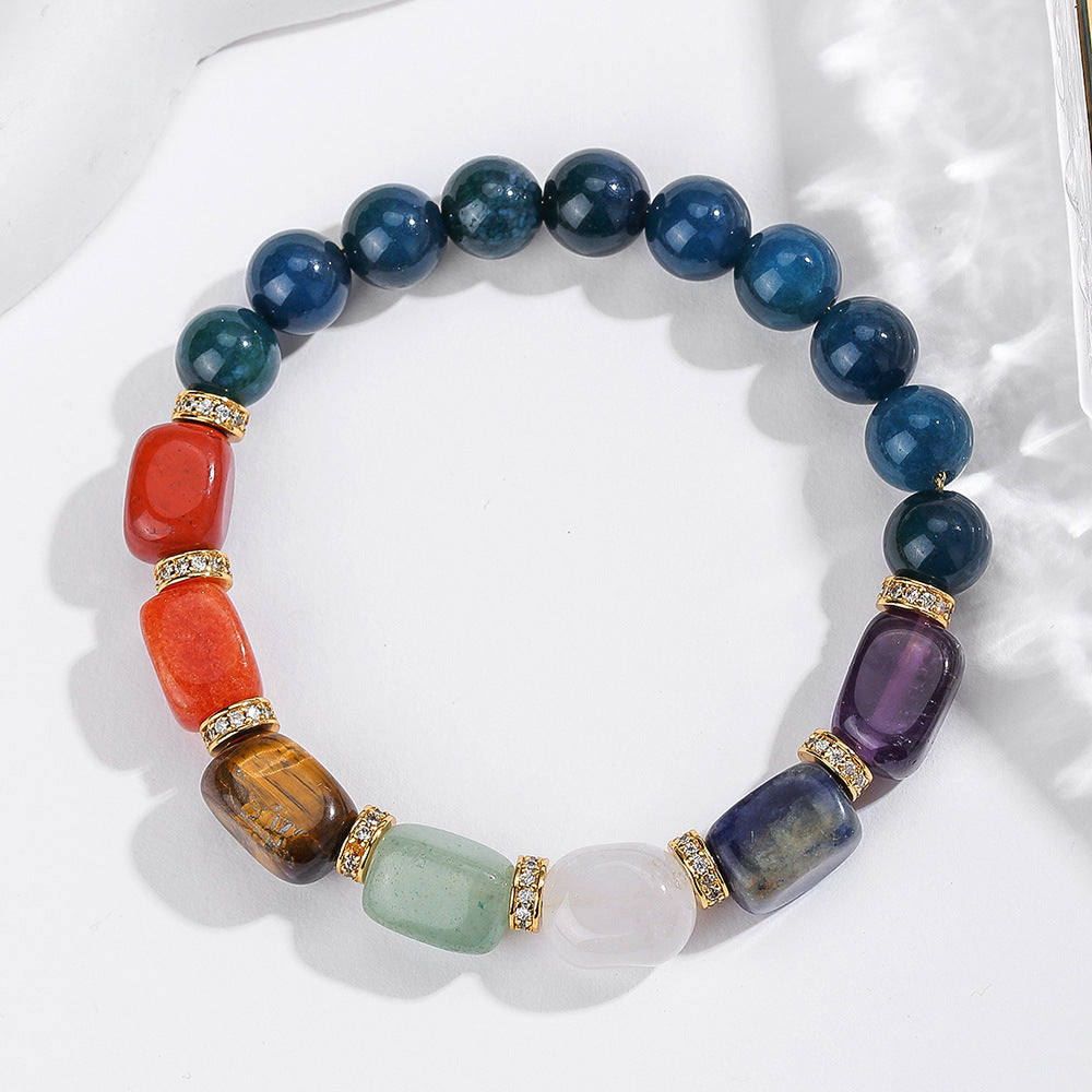 Popular Natural Crystal Bracelet Haematite Blue Phosphorus Gray Beaded Bracelet