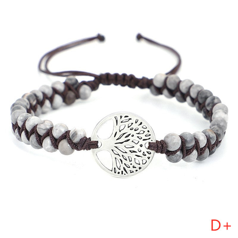 Tree Of Life Yoga Bracelet Luxe Alloy And Natural Stone