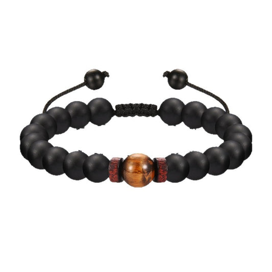 Premium Tigereye Woven Bracelet with Spacer Bead for Teens