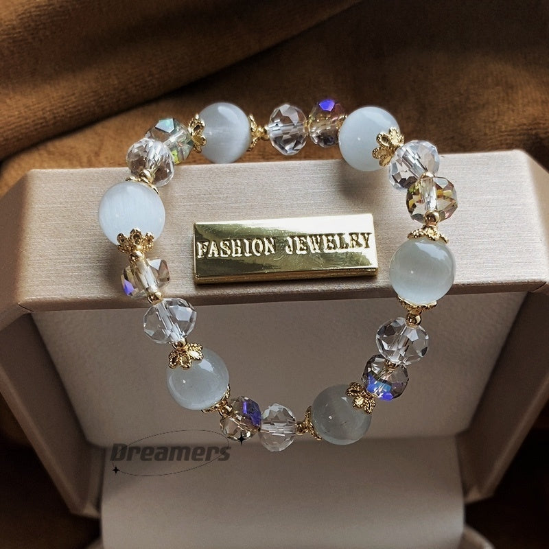 Fashion Ornament Natural White Opal Bracelet 10mm