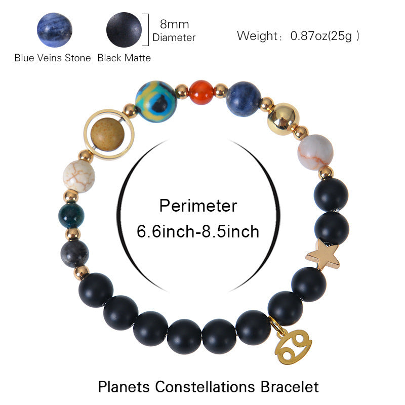 Brand Frosted Stone Beaded Bracelet Eight Planets Exclusive