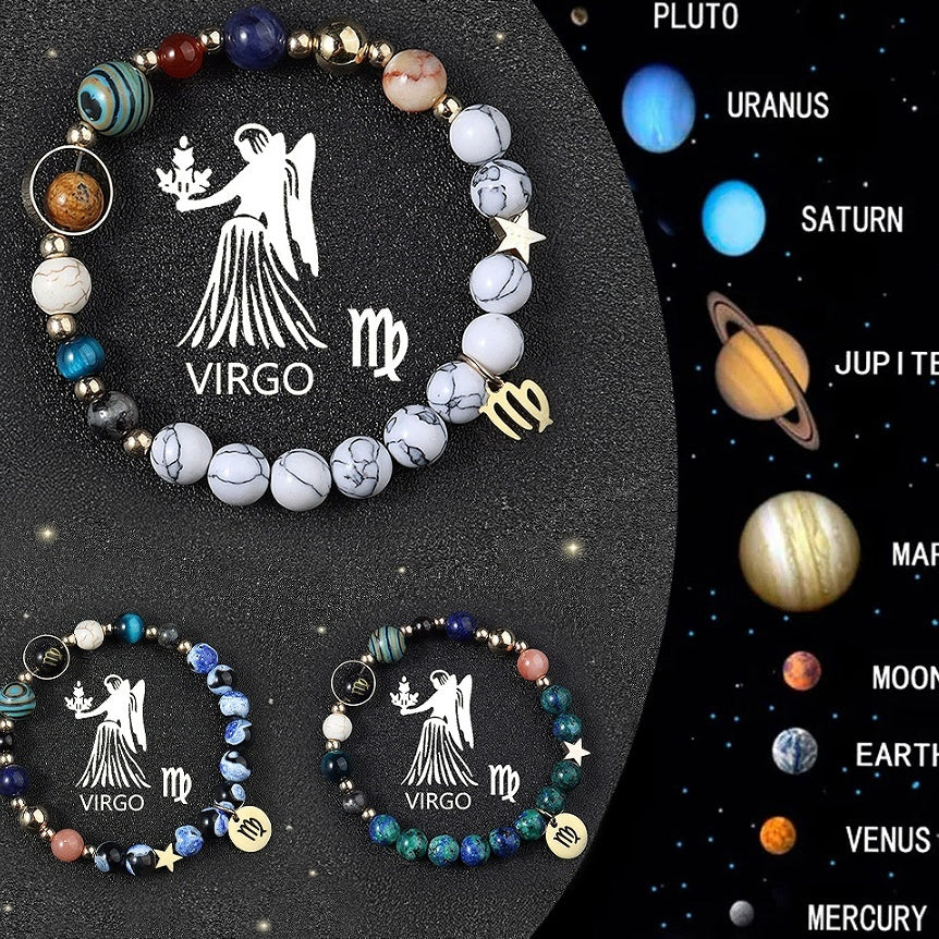 Crystal Stone Zodiac Sign Bracelet