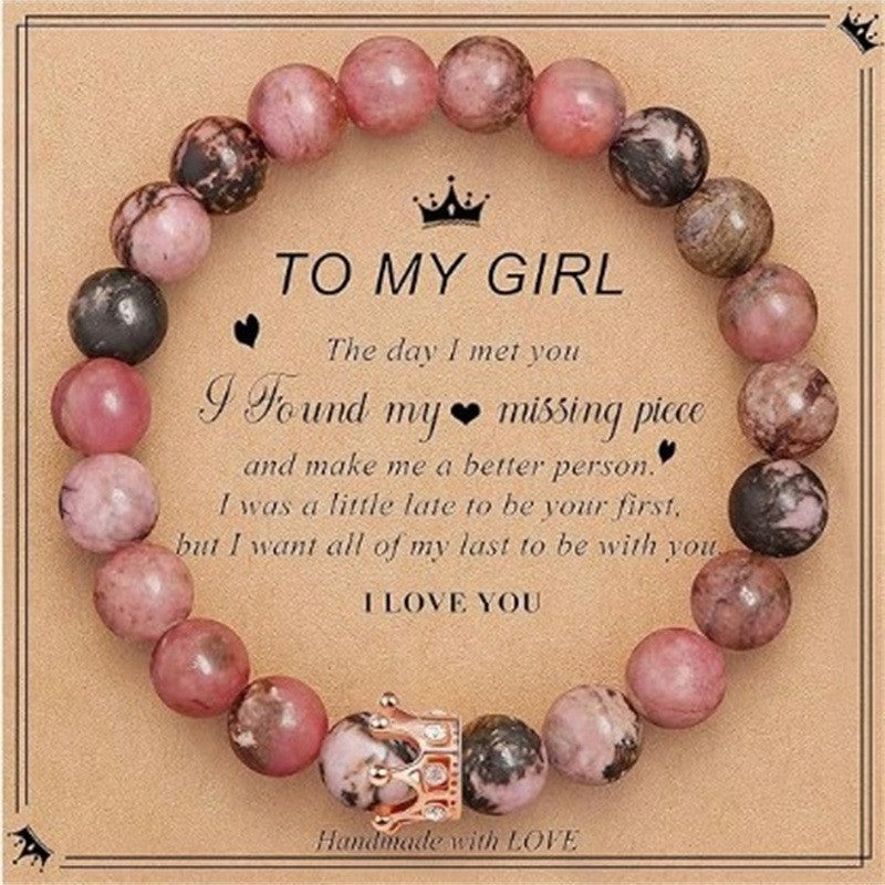 Rhodochrosite Beaded Bracelet Zebra Crystal Elite Reserve