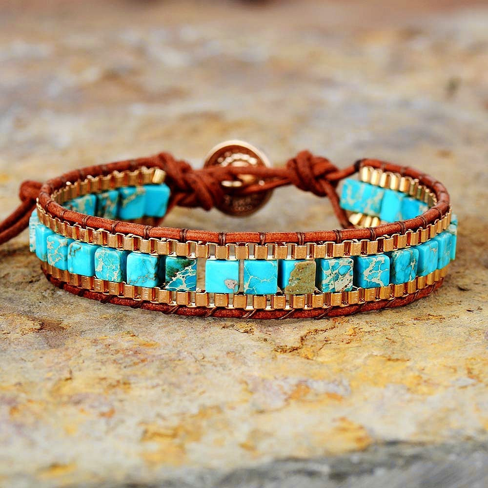 Imperial Stone Handwoven Leather Bracelet Limited Edition