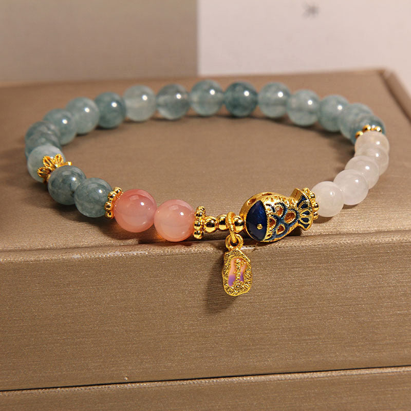 Emerald Crystal Goldfish Bracelet Blue Water Exclusive