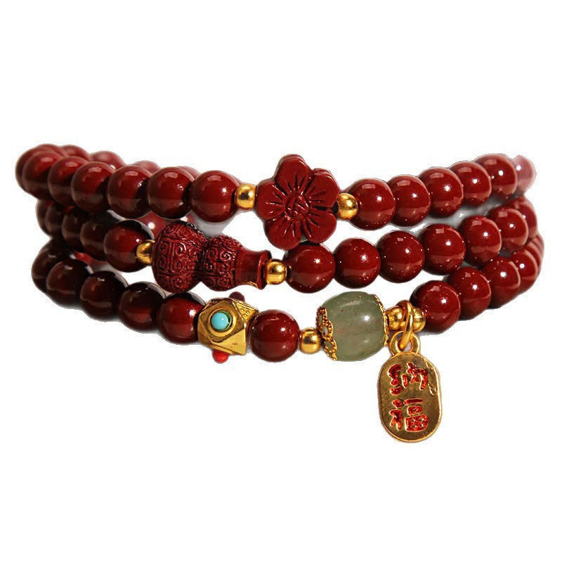 Brand Cinnabar Gourd Five Petal Bracelet Exclusive