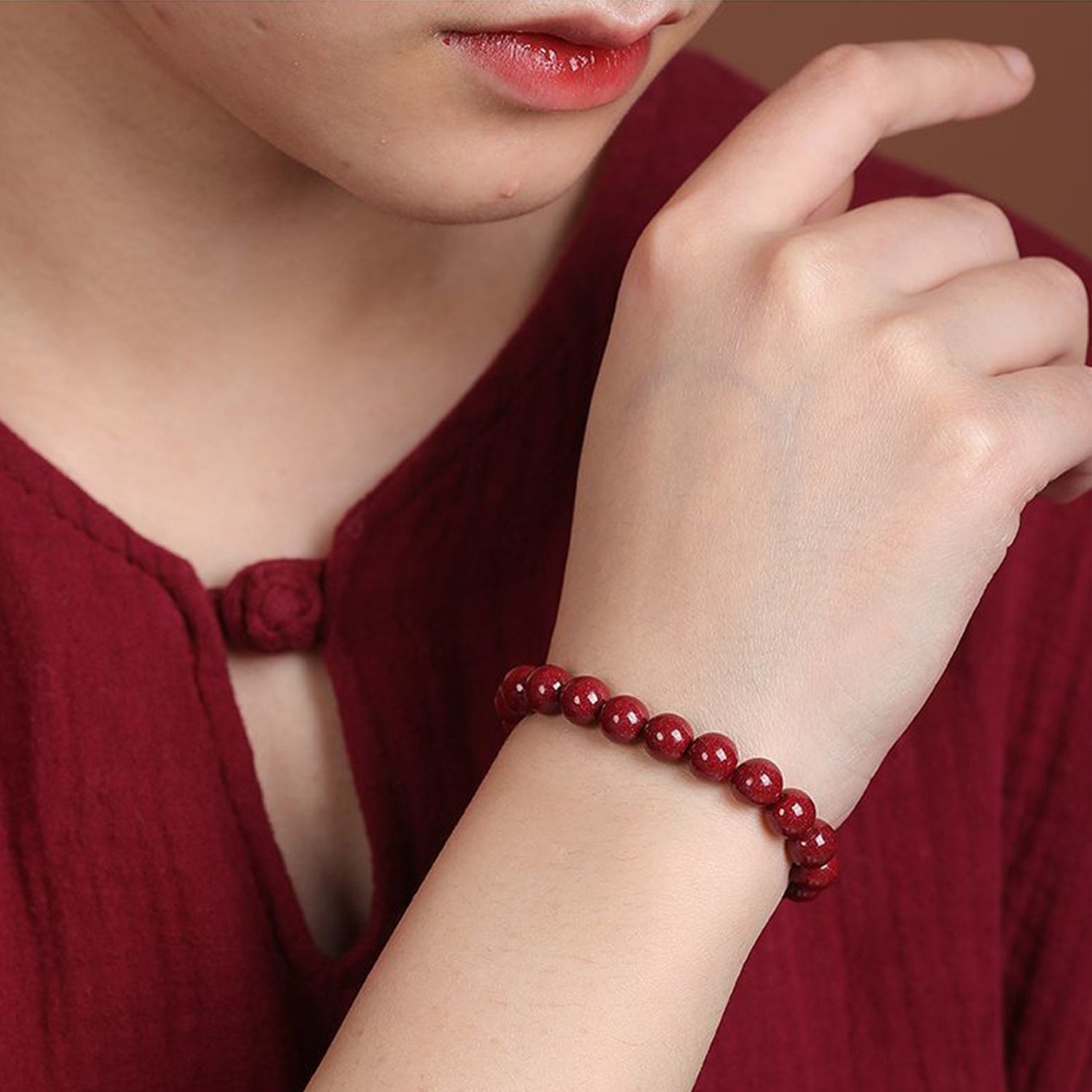 Brand Cinnabar Beads Bracelet Signature Edition Reserve