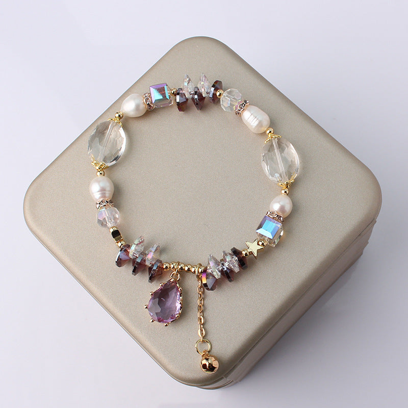 Brand Pearl Crystal Stitching Bracelet Signature Edition