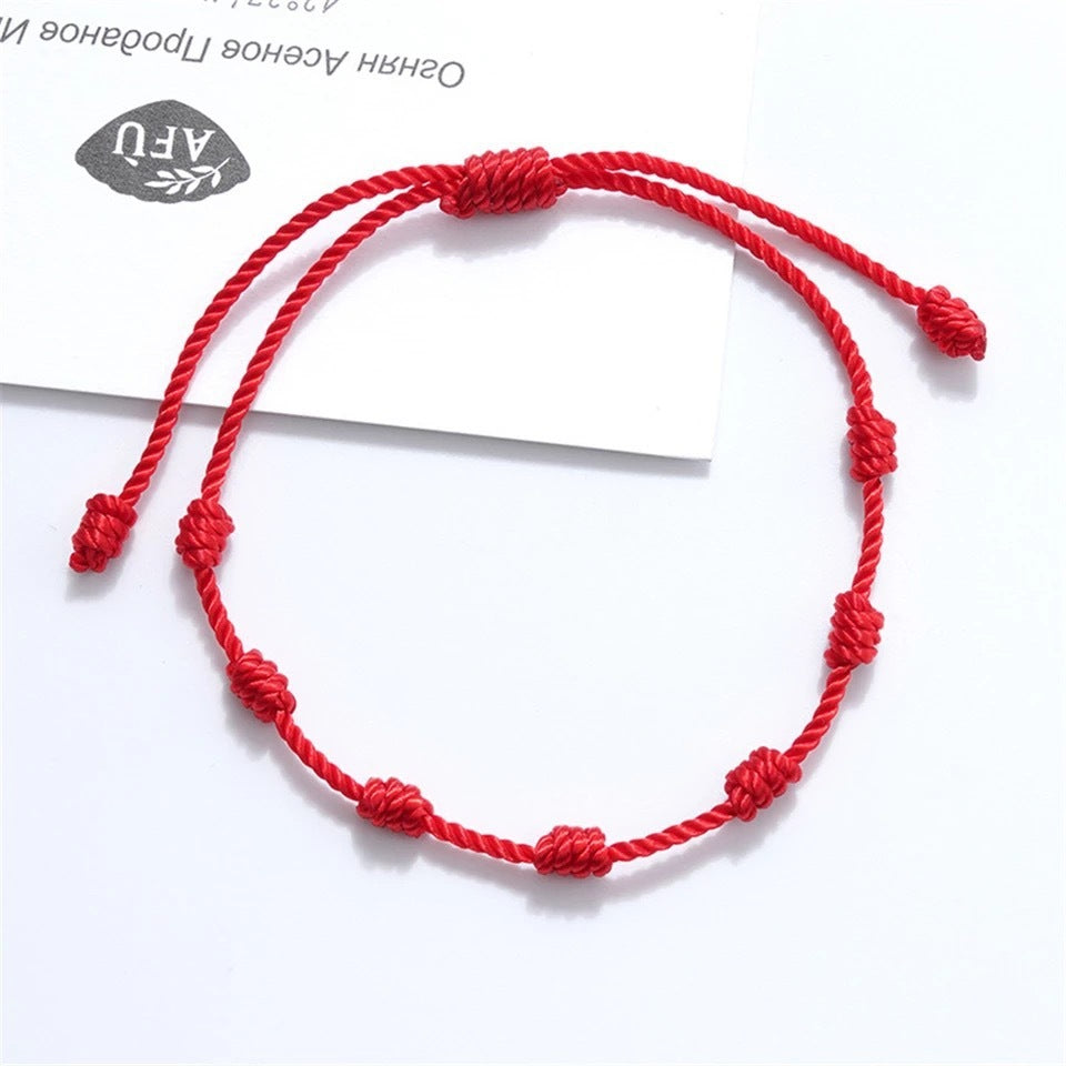 Brand Signature Handwoven 7 Knot Lucky Bracelet Adjustable