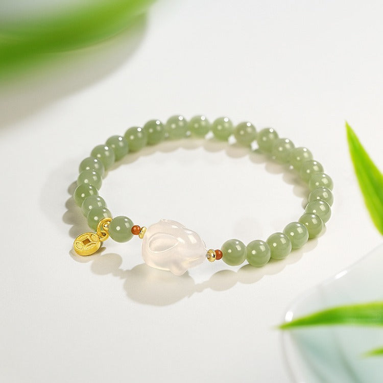 Hetian Jade Rabbit Bracelet For Women Limited Edition