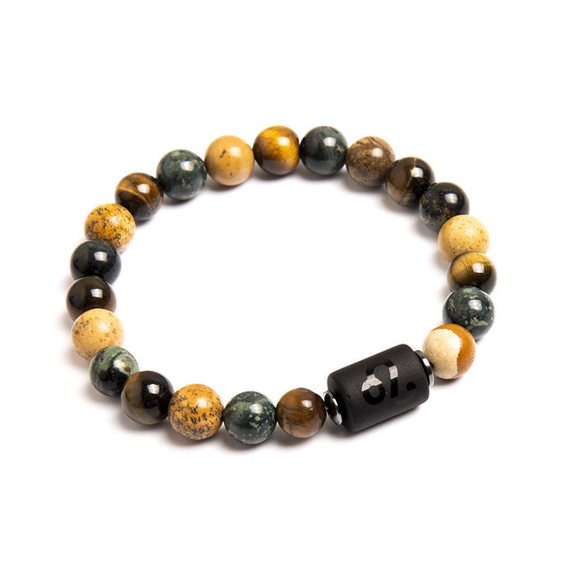 European Tigereye Beaded Bracelet Zodiac Constellations Fans