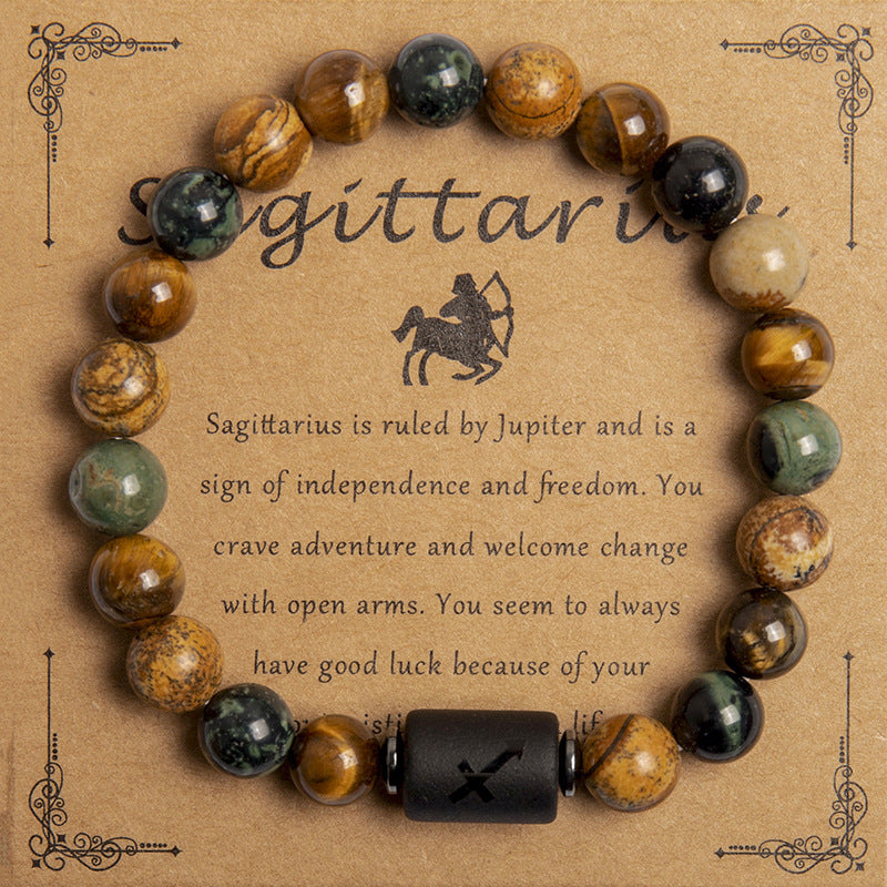 European Tigereye Beaded Bracelet Zodiac Constellations Fans