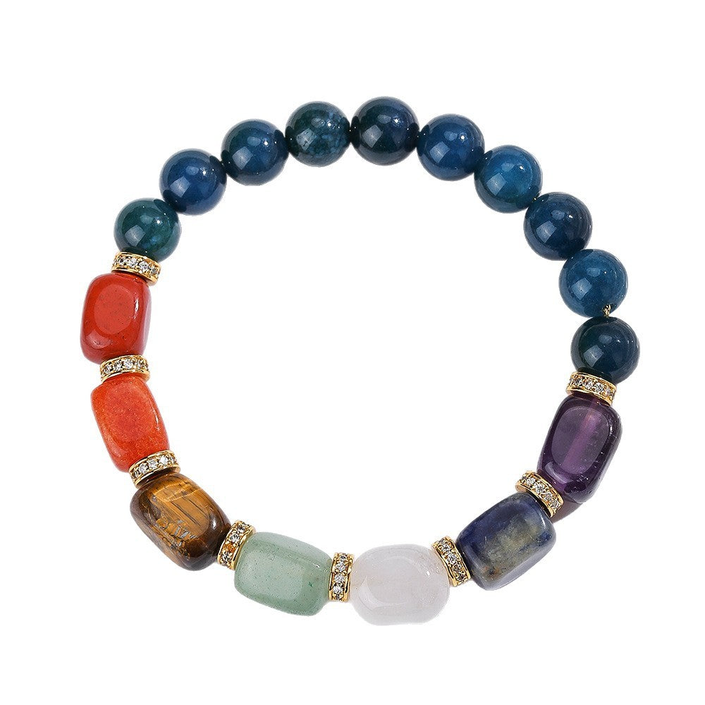 Popular Natural Crystal Bracelet Haematite Blue Phosphorus Gray Beaded Bracelet