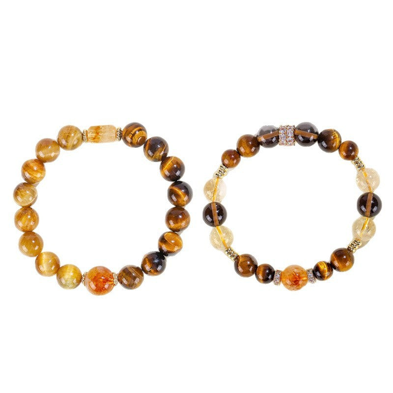 Natural Citrine Crystal String Beads Bracelet