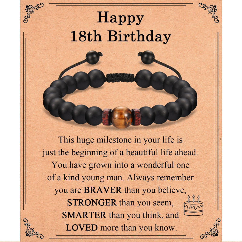 Premium Tigereye Woven Bracelet with Spacer Bead for Teens