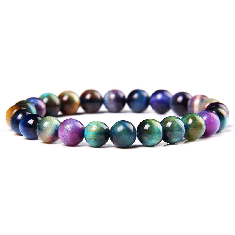 New Fashion Tiger Eye Beaded Bracelet 8mm Unisex Gift