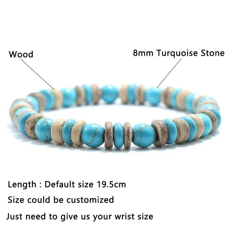 NoterCN Buddha Beaded Bracelet Lava Tiger Eye for Men