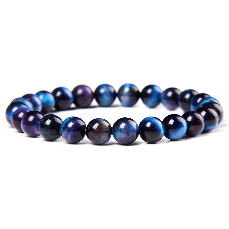 New Fashion Tiger Eye Beaded Bracelet 8mm Unisex Gift