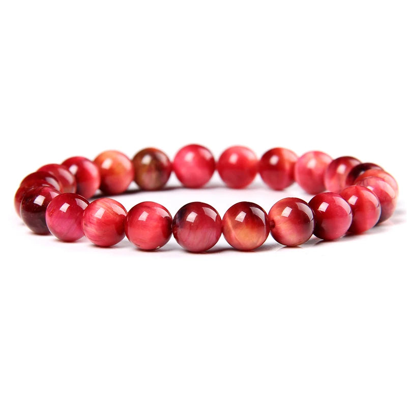 New Fashion Tiger Eye Beaded Bracelet 8mm Unisex Gift