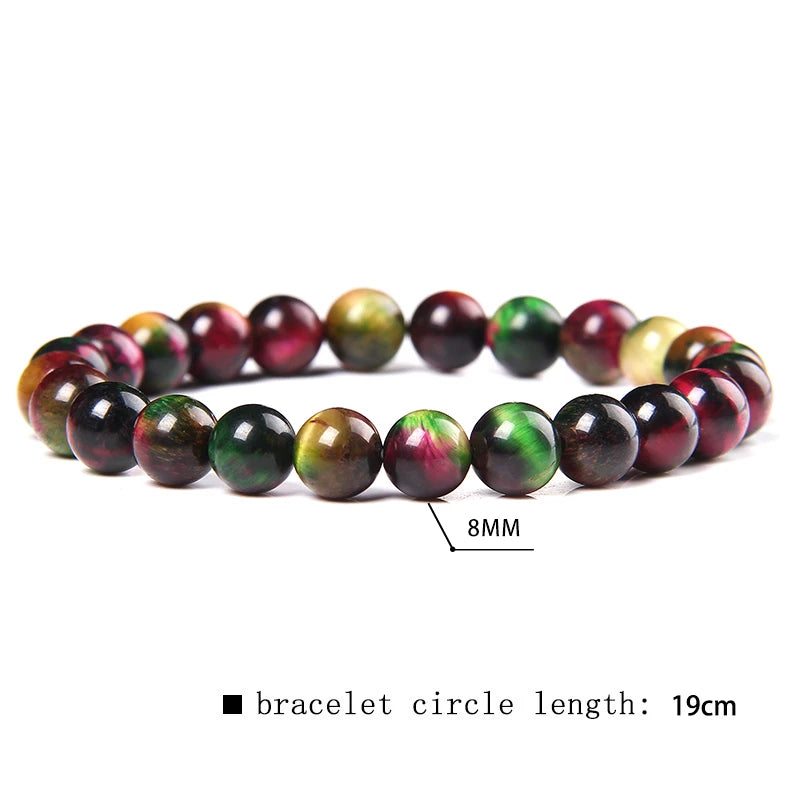 New Fashion Tiger Eye Beaded Bracelet 8mm Unisex Gift