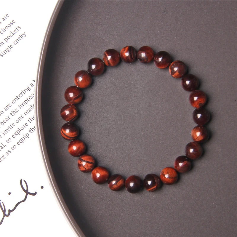 New Fashion Tiger Eye Beaded Bracelet 8mm Unisex Gift