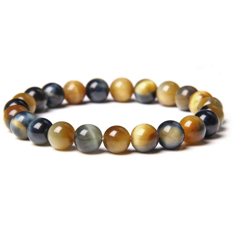 New Fashion Tiger Eye Beaded Bracelet 8mm Unisex Gift