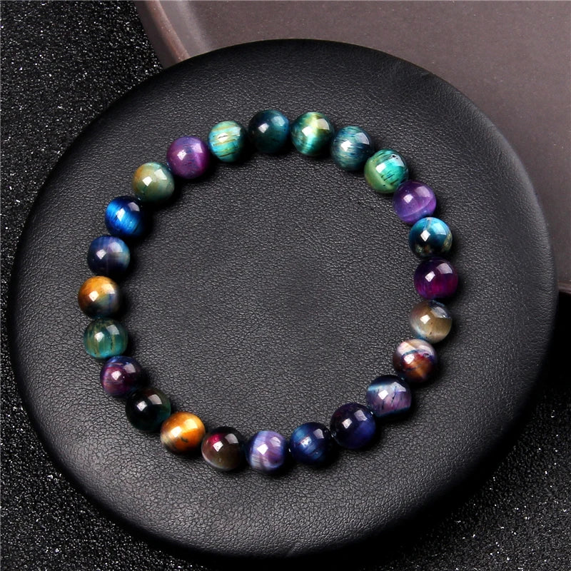 New Fashion Tiger Eye Beaded Bracelet 8mm Unisex Gift