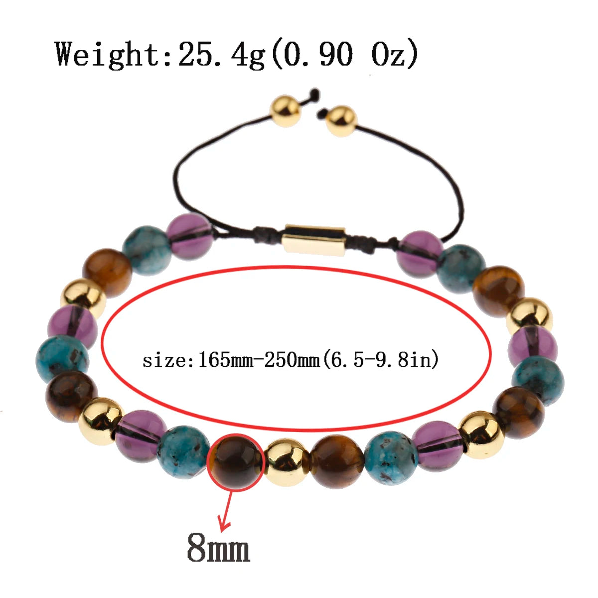 CN Zhejiang Tiger Eye Onyx Beaded Bracelet Elite Lux
