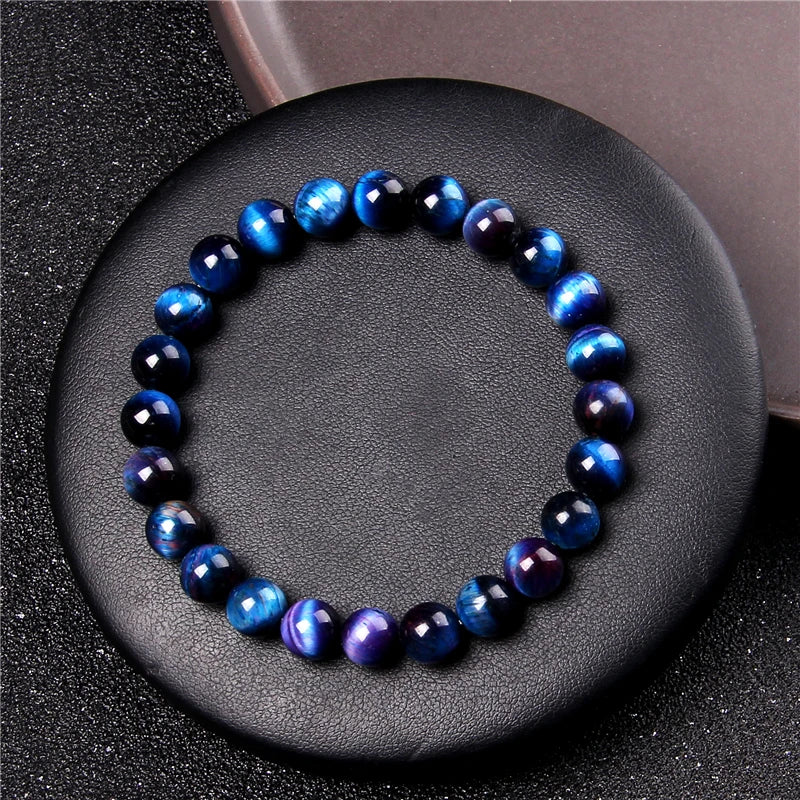 New Fashion Tiger Eye Beaded Bracelet 8mm Unisex Gift