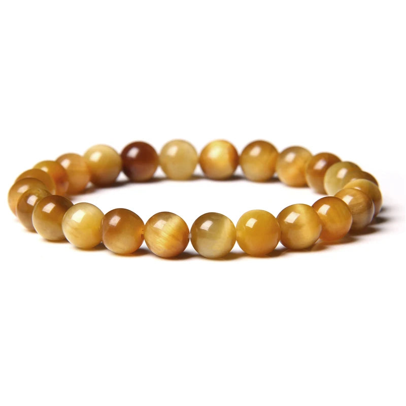 New Fashion Tiger Eye Beaded Bracelet 8mm Unisex Gift