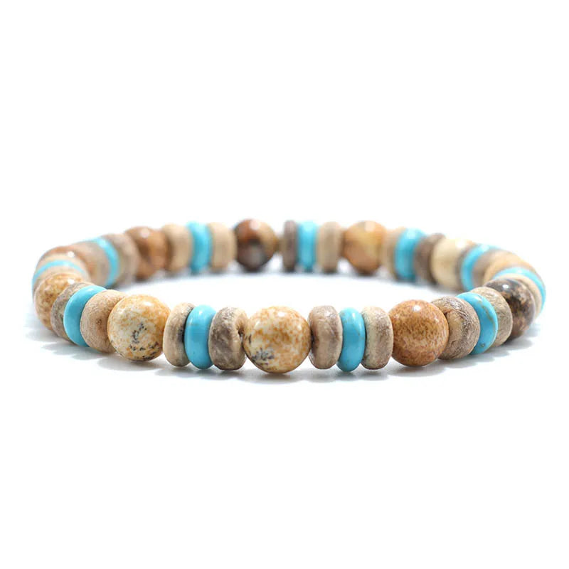 Tinker Shop Beaded Bracelet for Men with Lava Obsidian