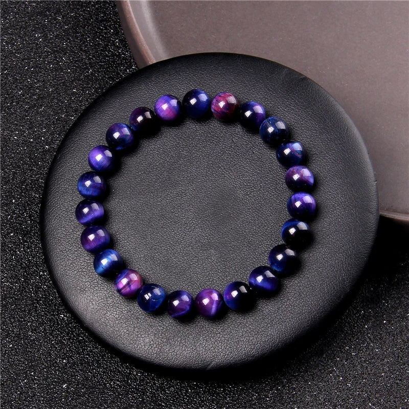 New Fashion Tiger Eye Beaded Bracelet 8mm Unisex Gift
