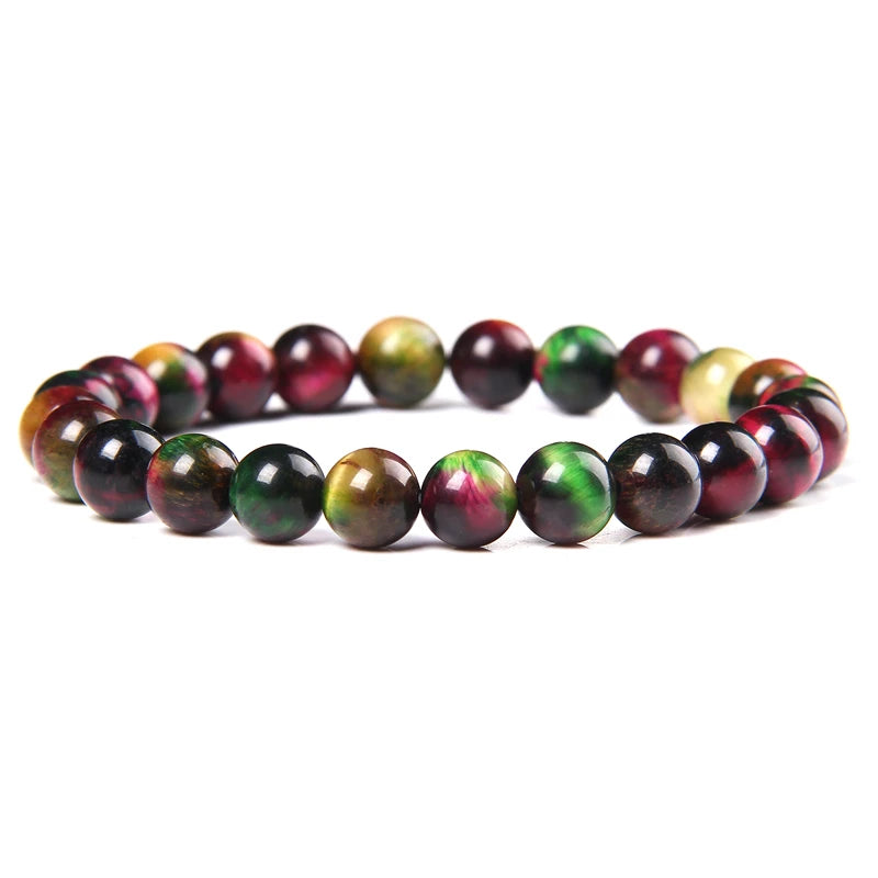 New Fashion Tiger Eye Beaded Bracelet 8mm Unisex Gift