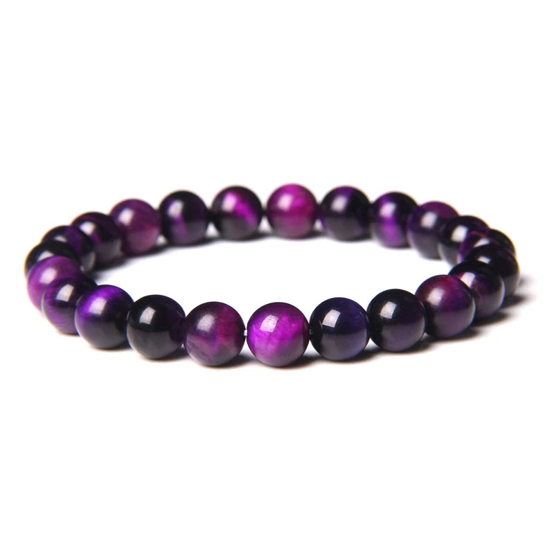 New Fashion Tiger Eye Beaded Bracelet 8mm Unisex Gift