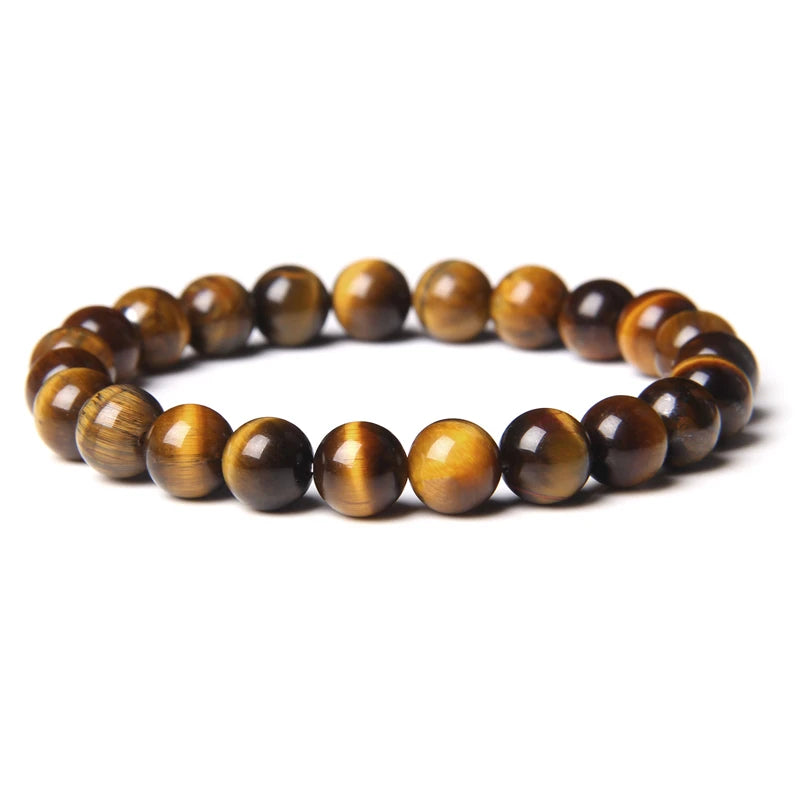 New Fashion Tiger Eye Beaded Bracelet 8mm Unisex Gift