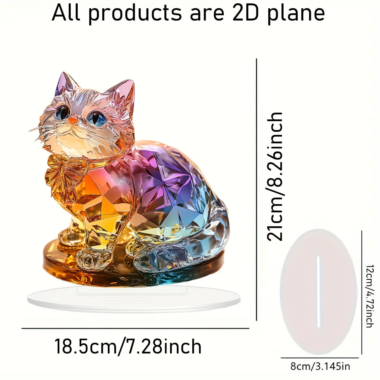 Premium 2D Acrylic Desktop Decoration Colorful Kitten Desk