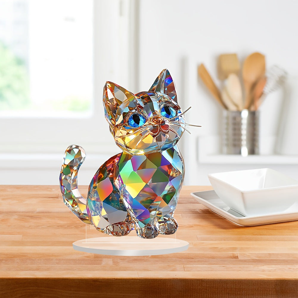 Premium Acrylic Desk Ornament Kitten Print for Desk