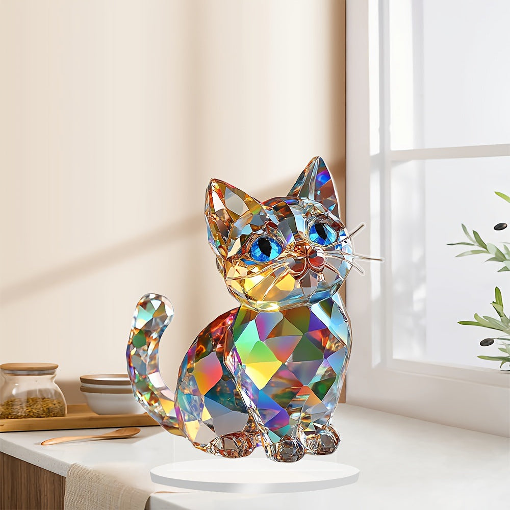 Premium Acrylic Desk Ornament Kitten Print for Desk